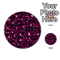 Magenta Abstract Art Multi-purpose Cards (round) 