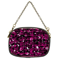 Magenta Abstract Art Chain Purses (one Side) 