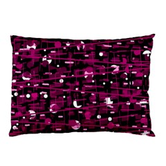 Magenta Abstract Art Pillow Case by Valentinaart