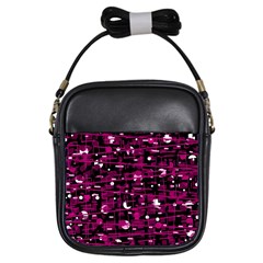 Magenta Abstract Art Girls Sling Bags