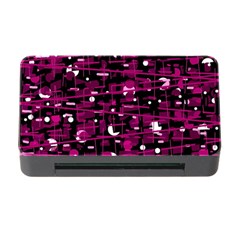 Magenta Abstract Art Memory Card Reader With Cf by Valentinaart