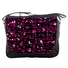 Magenta Abstract Art Messenger Bags