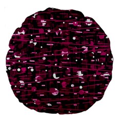 Magenta Abstract Art Large 18  Premium Round Cushions