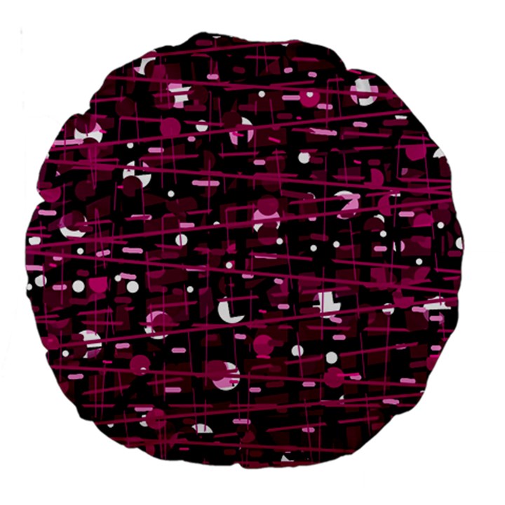 Magenta abstract art Large 18  Premium Round Cushions