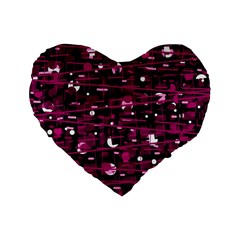 Magenta Abstract Art Standard 16  Premium Heart Shape Cushions