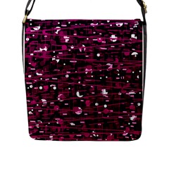 Magenta Abstract Art Flap Messenger Bag (l) 