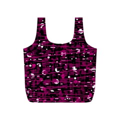 Magenta Abstract Art Full Print Recycle Bags (s) 