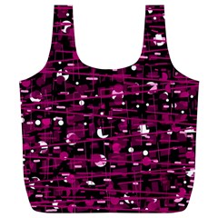 Magenta Abstract Art Full Print Recycle Bags (l)  by Valentinaart