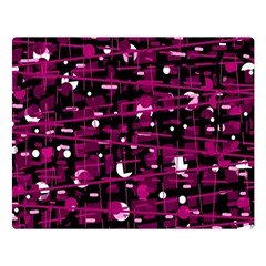 Magenta Abstract Art Double Sided Flano Blanket (large) 