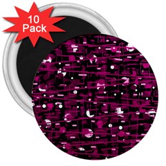 Magenta Abstract Art 3  Magnets (10 Pack)  by Valentinaart