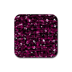 Magenta Abstract Art Rubber Coaster (square) 