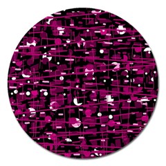 Magenta Abstract Art Magnet 5  (round)