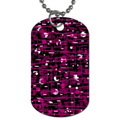 Magenta Abstract Art Dog Tag (one Side) by Valentinaart