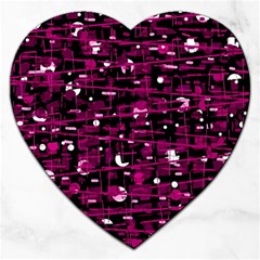 Magenta Abstract Art Jigsaw Puzzle (heart)