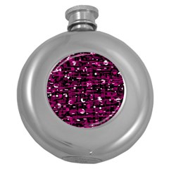 Magenta Abstract Art Round Hip Flask (5 Oz)