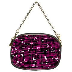 Magenta Abstract Art Chain Purses (two Sides) 