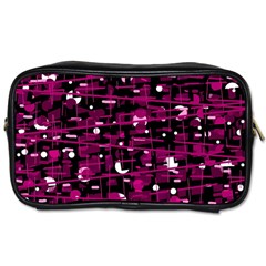 Magenta Abstract Art Toiletries Bags