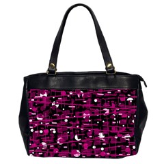 Magenta Abstract Art Office Handbags (2 Sides) 