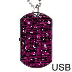 Magenta Abstract Art Dog Tag Usb Flash (two Sides) 