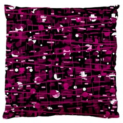 Magenta Abstract Art Large Cushion Case (two Sides) by Valentinaart