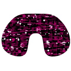 Magenta Abstract Art Travel Neck Pillows