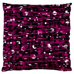 Magenta Abstract Art Large Flano Cushion Case (one Side) by Valentinaart