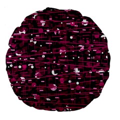 Magenta Abstract Art Large 18  Premium Flano Round Cushions