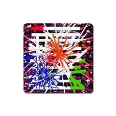 Colorful Big Bang Square Magnet by Valentinaart