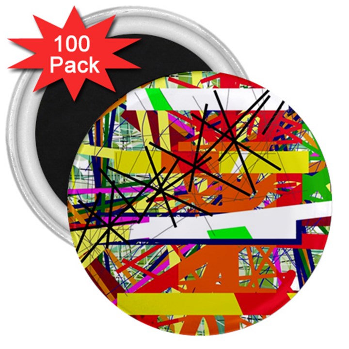 Colorful abstraction by Moma 3  Magnets (100 pack)