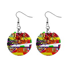 Colorful Abstraction By Moma Mini Button Earrings by Valentinaart