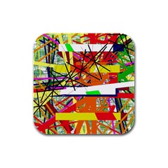 Colorful Abstraction By Moma Rubber Square Coaster (4 Pack) 