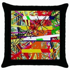 Colorful Abstraction By Moma Throw Pillow Case (black) by Valentinaart