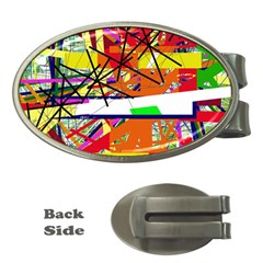 Colorful Abstraction By Moma Money Clips (oval) 