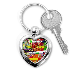 Colorful Abstraction By Moma Key Chains (heart) 