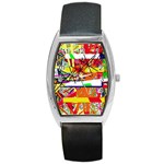 Colorful abstraction by Moma Barrel Style Metal Watch Front