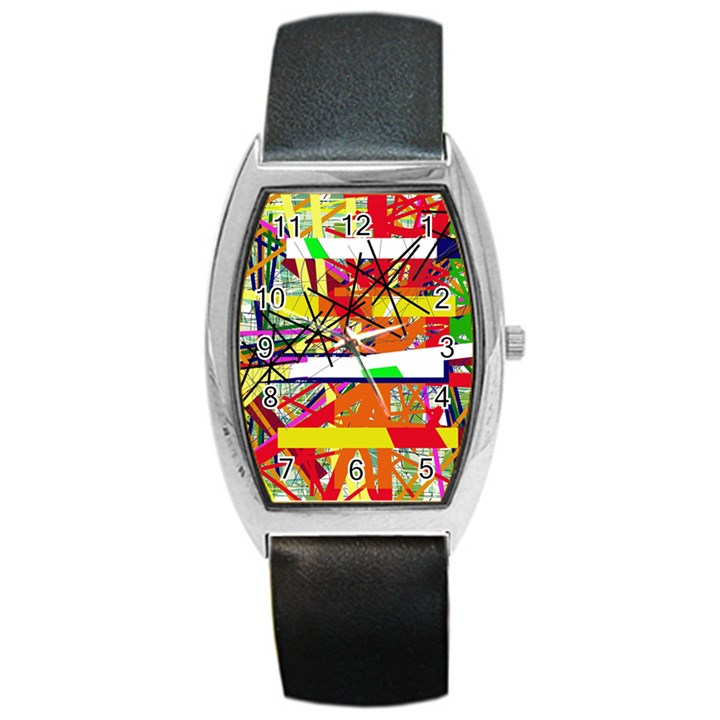 Colorful abstraction by Moma Barrel Style Metal Watch