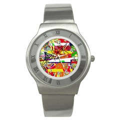 Colorful Abstraction By Moma Stainless Steel Watch