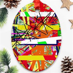 Colorful Abstraction By Moma Oval Ornament (two Sides)