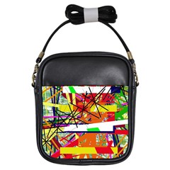 Colorful Abstraction By Moma Girls Sling Bags