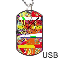 Colorful Abstraction By Moma Dog Tag Usb Flash (one Side)