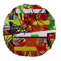 Colorful Abstraction By Moma Large 18  Premium Round Cushions