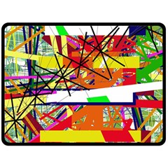 Colorful Abstraction By Moma Double Sided Fleece Blanket (large) 