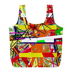 Colorful Abstraction By Moma Full Print Recycle Bags (l)  by Valentinaart