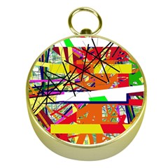 Colorful Abstraction By Moma Gold Compasses