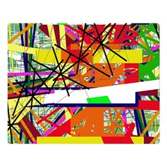 Colorful Abstraction By Moma Double Sided Flano Blanket (large)  by Valentinaart