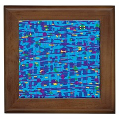 Blue Decorative Art Framed Tiles