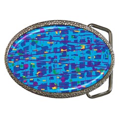 Blue Decorative Art Belt Buckles by Valentinaart