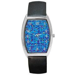 Blue Decorative Art Barrel Style Metal Watch