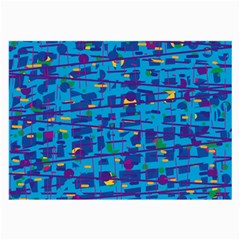 Blue Decorative Art Large Glasses Cloth (2-side)