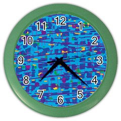 Blue Decorative Art Color Wall Clocks by Valentinaart